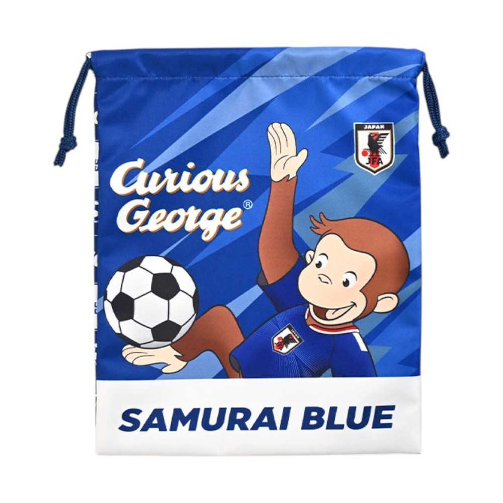 サッカー☆ころりん♪コップ袋　巾着 JFA サッカー日本代表 おさるのジョージ 巾着 JFACG08( サッカー 応援