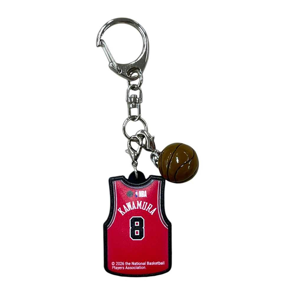 NBA シカゴ・ブルズ ユニフォーム型ラバーキーホルダー #8 河村勇輝